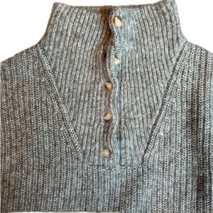 Hatch Maternity Jo Chunky Oversized Wool Sweater in Gray size small 1